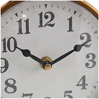 9" Gold Metal Scroll Antique Style Clock