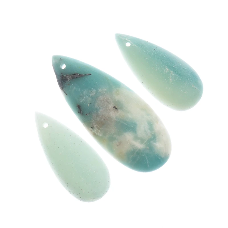 John Bead Earth’s Jewels Natural Stone Teardrop Pendant Slices