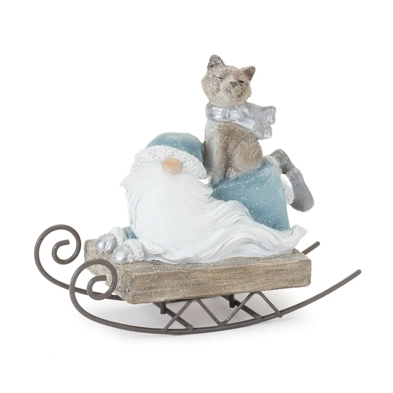 Gnome on Sled Figurine Set