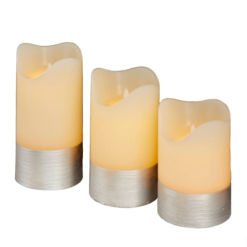 White Traditional Flameless Candle Set