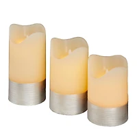 White Traditional Flameless Candle Set