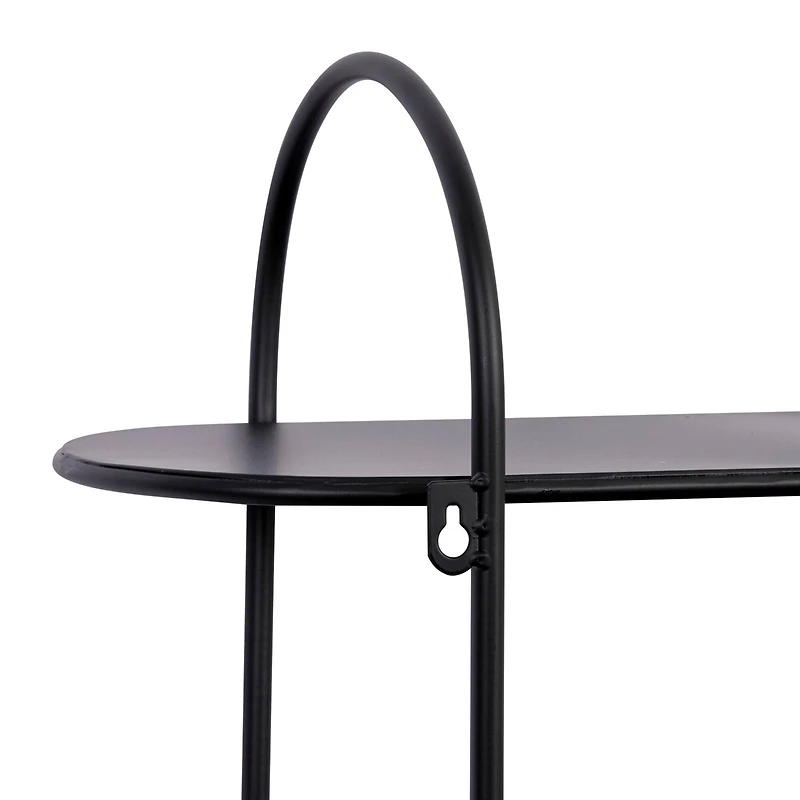 Black Iron Modern Wall Shelves, 28" x 28" x 8"