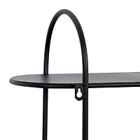 Black Iron Modern Wall Shelves, 28" x 28" x 8"