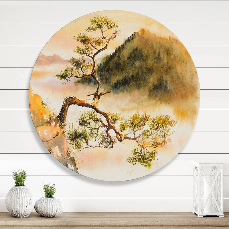 Designart - Curved Pine Tree On The Top of Sokolica Peak