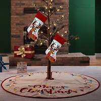 Glitzhome® LED Reindeer Stockings & Tree Skirt Set