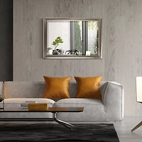 Head West Brushed Nickel Framed Wall Mirror