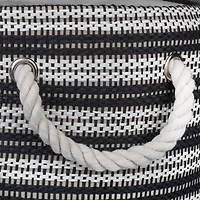 DII® Large Black & White Striped Weave Round Paper Storage Basket