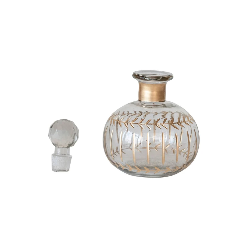 Hello Honey® 10oz. Clear & Gold Etched Glass Mini Decanter