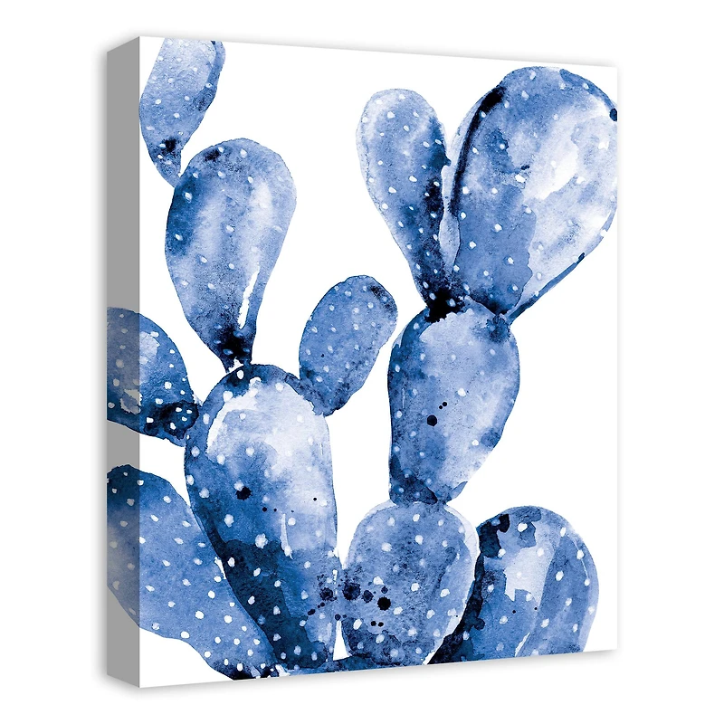 Blue Cactus 16" x 20" Canvas Wall Art