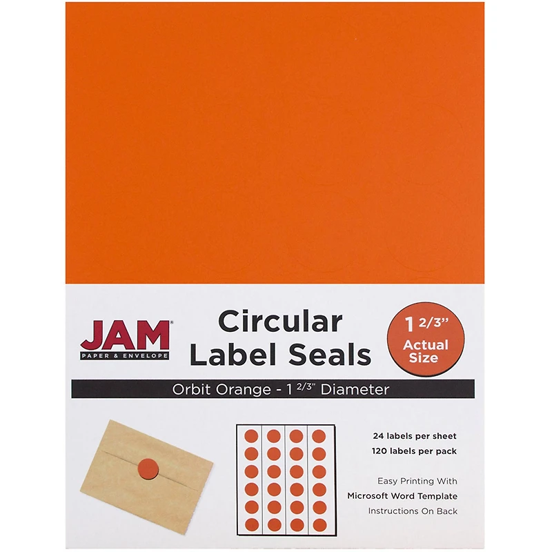 JAM Paper Orange Mailing Address Label Combo Set
