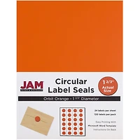JAM Paper Orange Mailing Address Label Combo Set