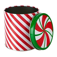 4.5" Peppermint Stripe Tin Canister by Makery™