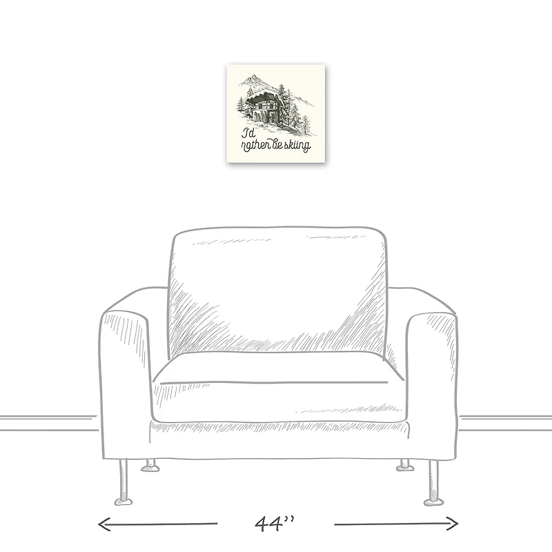 Rather Be Skiing Cabin 12x12 Canvas Wall Art