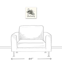 Rather Be Skiing Cabin 12x12 Canvas Wall Art