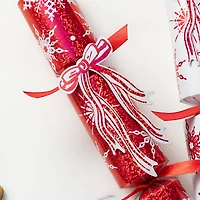 Glitzhome® 12PK 1.25"D x 10"H Christmas Snowflake with Bow Party Cracker with Gift Contents