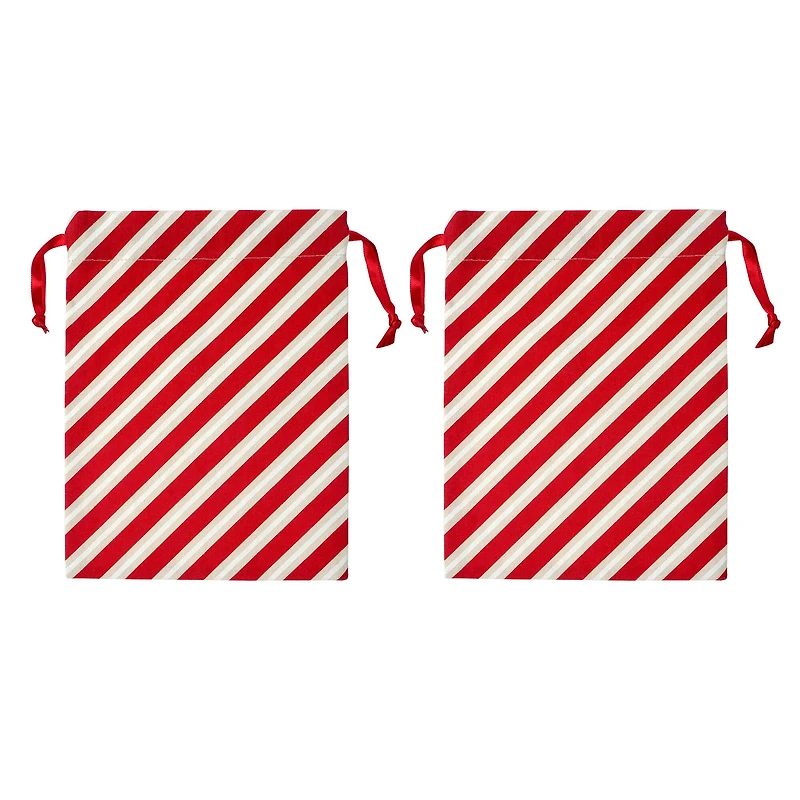 Small Red & White Candy Cane Stripes Santa Sacks, 2ct. by Celebrate It™