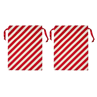 Small Red & White Candy Cane Stripes Santa Sacks, 2ct. by Celebrate It™