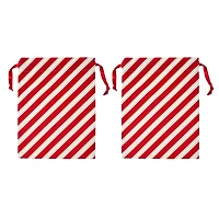 Small Red & White Candy Cane Stripes Santa Sacks, 2ct. by Celebrate It™
