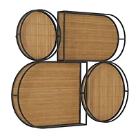 Brown Bamboo Modern Abstract Wall Decor, 28" x 3" x 21"