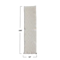 Hello Honey® 108" Natural Woven Cotton Slub Table Runner with Metallic Gold Thread & Fringe