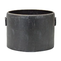 Round Distressed Metal Planter with Handles Set