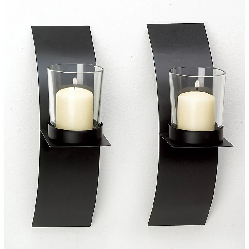 8" Mod-Art Candle Wall Sconce, 2ct.