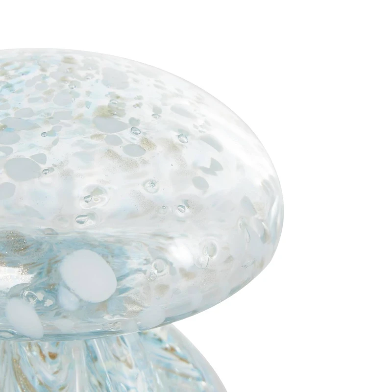 Blue Jellyfish Textured Glass Sculpture Set