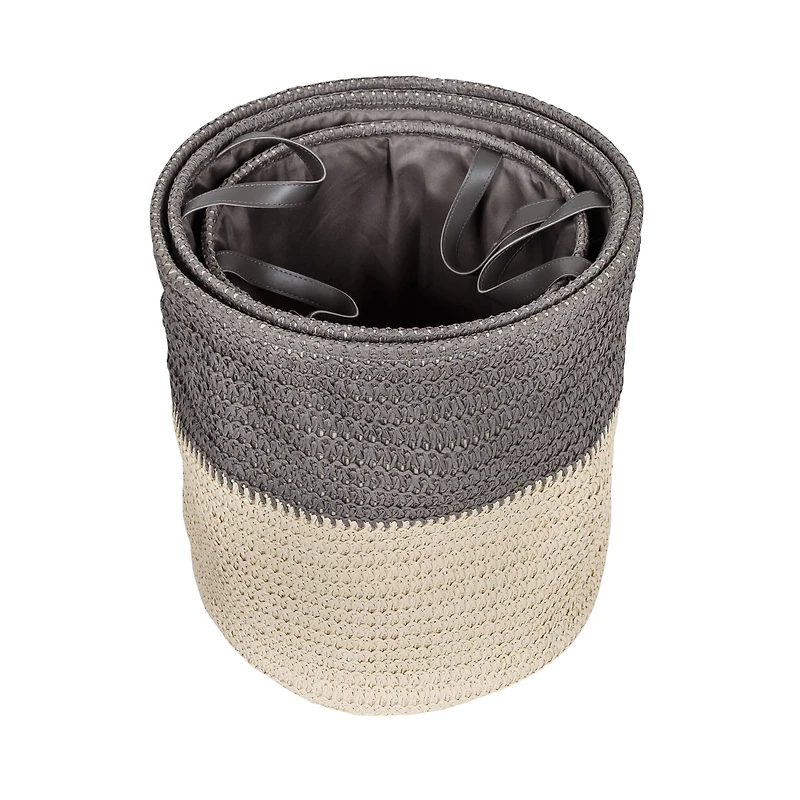 Honey Can Do Gray Flexible Laundry Basket Set