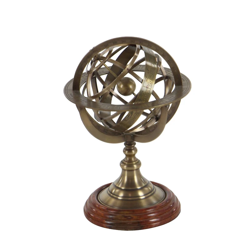 11" Brass Coastal Globe