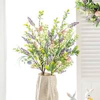 Glitzhome® 28" Easter Eggs & Lavender Picks Set