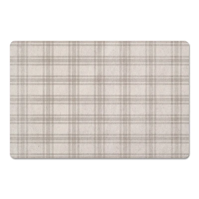 Gray Plaid Floor Mat
