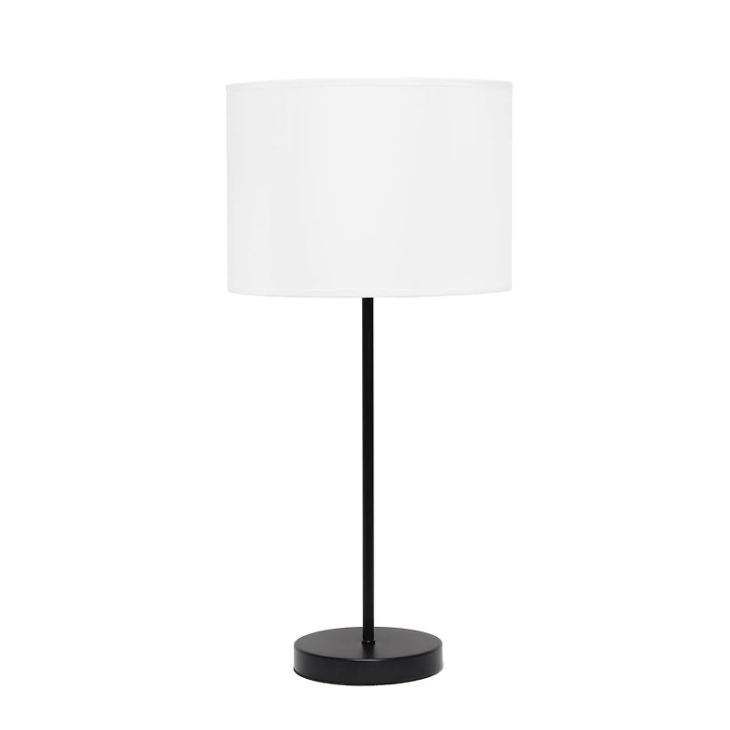 Simple Designs 23" White Fabric Shade Lamp