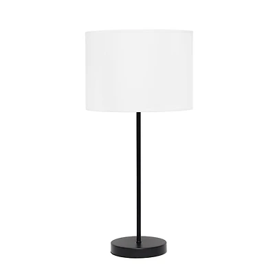 Simple Designs 23" White Fabric Shade Lamp