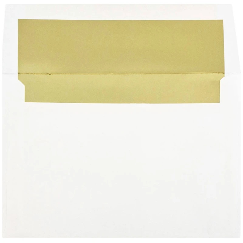 JAM Paper A8 Gold Foil Lined Invitation Envelopes