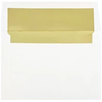 JAM Paper A8 Gold Foil Lined Invitation Envelopes