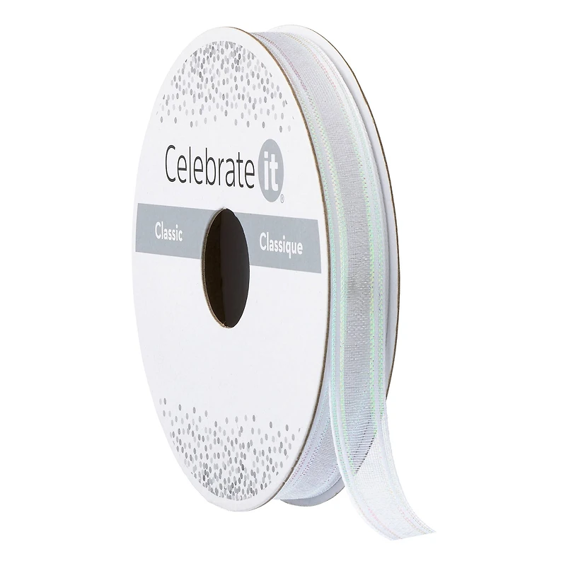 12 Pack: 3/8'' x 7yd. Sheer Iridescent Ribbon by Celebrate It®