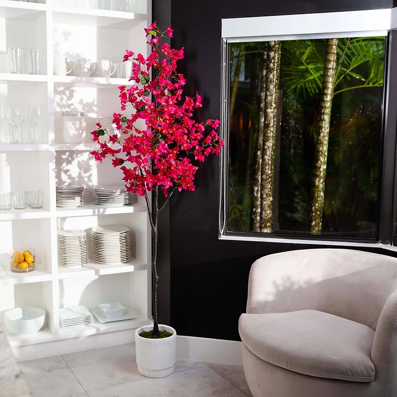 6ft. Bougainvillea Tree with White Decorative Planter