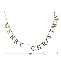 Hello Honey® 55" Brass Finish Merry Christmas Metal Garland
