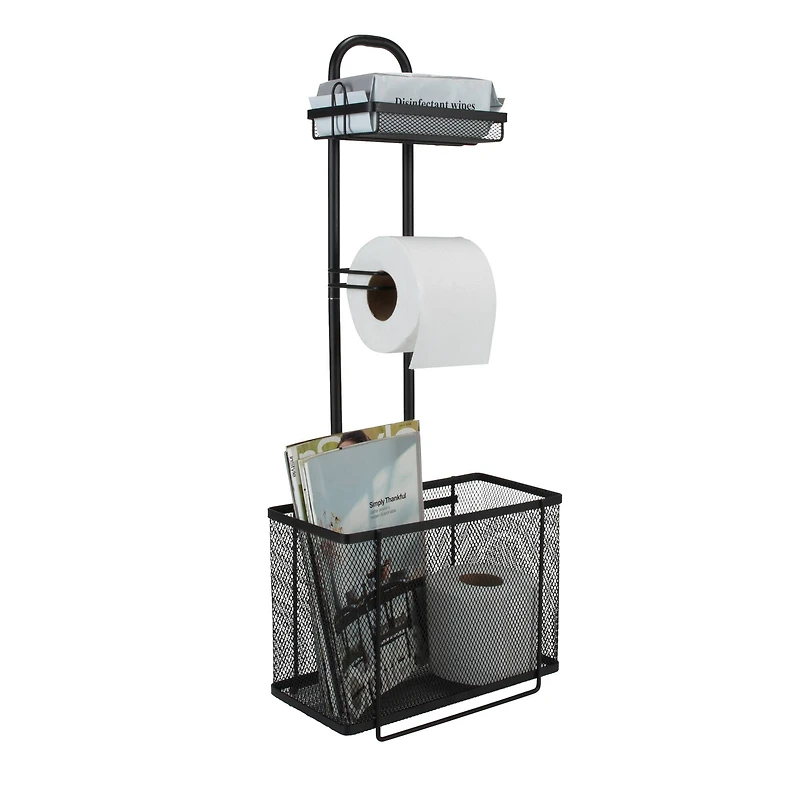 Bath Bliss Mesh Collection Matte Black Adjustable Bathroom Organizer