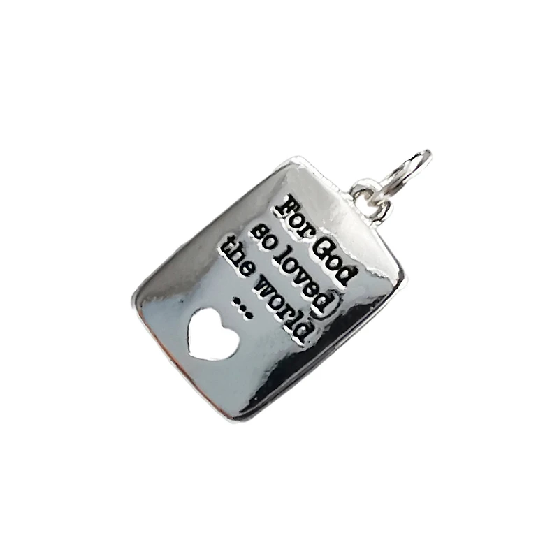 Charmalong™ Silver Plated For God So Loved the World Charm by Bead Landing™