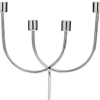 The Novogratz 13" Silver Stainless Steel Overlapping U-Shaped Candelabra