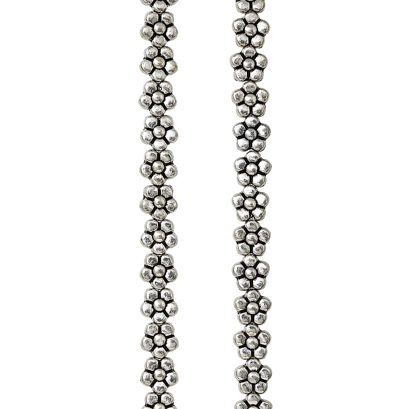 12 Pack: Silver Plated Flower Beads, 7mm by Bead Landing™