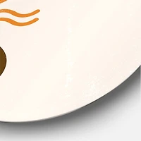 Designart - Abstract Minimal Orange Sun and Brown Moon