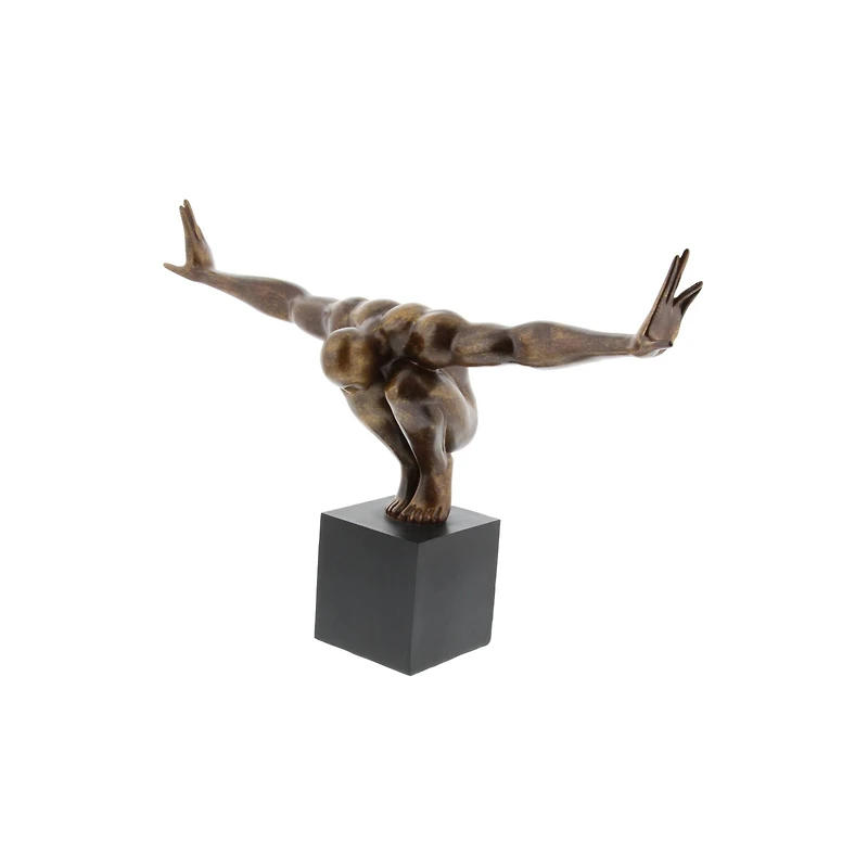 20" Bronze Human Figure Decor Sculpture