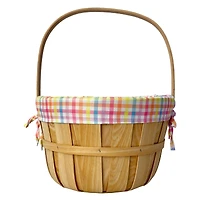 Plaid Fabric Lined Chipwood Easter Basket by Ashland
