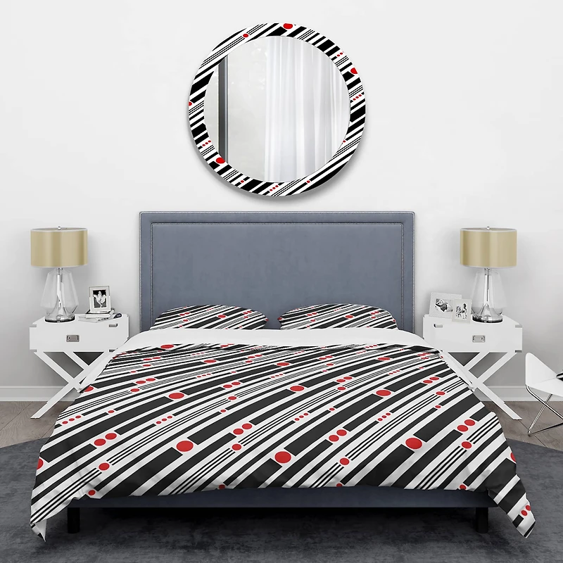 Designart 'Retro Geometrical Abstract Minimal Pattern XII' Mid-Century Duvet Cover Set