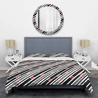 Designart 'Retro Geometrical Abstract Minimal Pattern XII' Mid-Century Duvet Cover Set