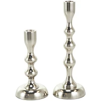 Contemporary Aluminum Taper Candle Holder Set