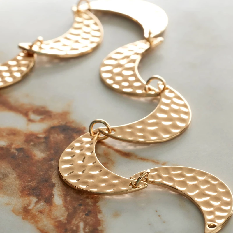 12 Pack: Gold Hammered Metal Moon Beads, 1" by Bead Landing™