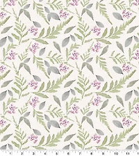 Suzanne Nicoll Peony Leaves & Berries Cotton Fabric